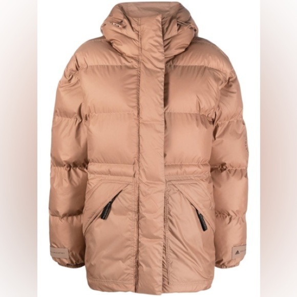 Adidas by Stella McCartney Jackets & Blazers - Adidas by Stella McCartney Tan Hooded Puffer Jacket, Size Small